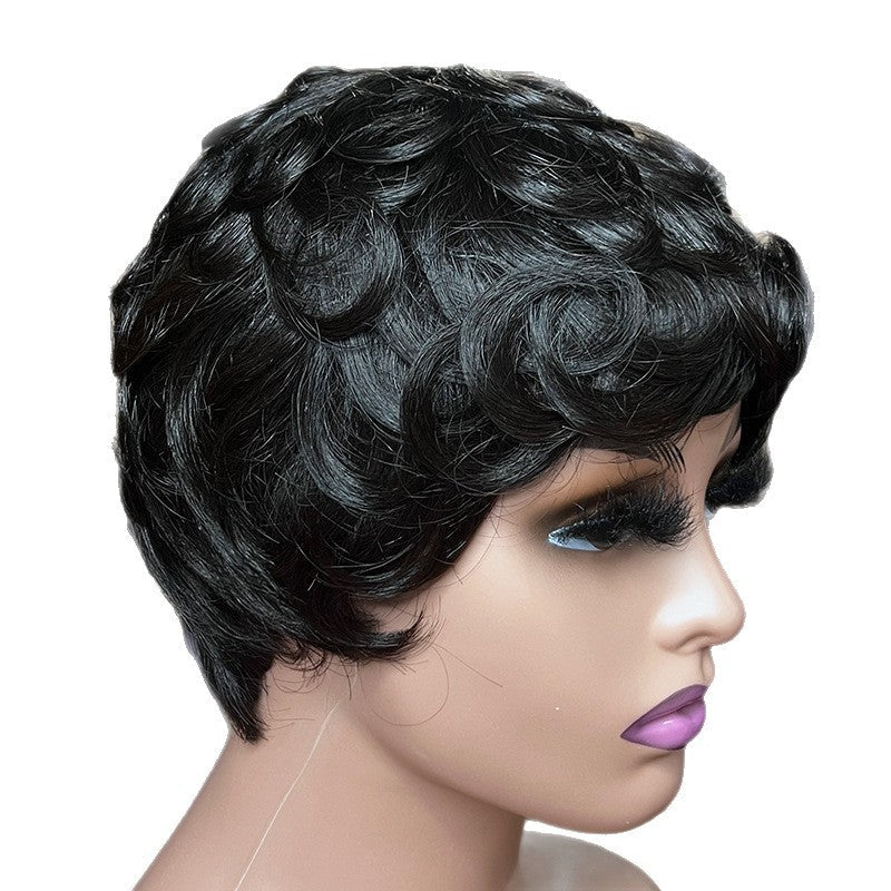 Human Hair Wig with Inner Net Drip Depot