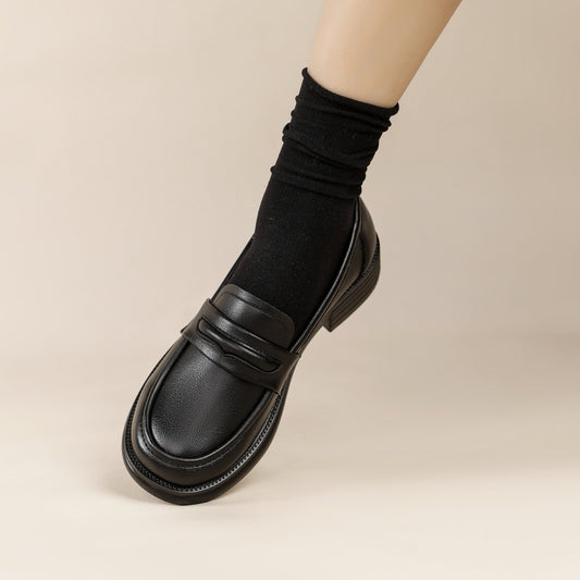 Round-Toe Thick-Soled Loafers