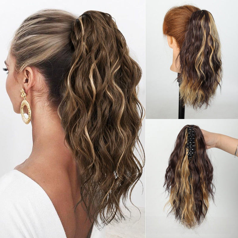 Water Wave Ponytail Hair Extension with Clip Drip Depot