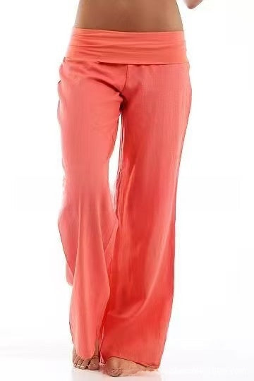 Elastic Waistband Versatile Wide-Leg Elastic Pants Drip Depot