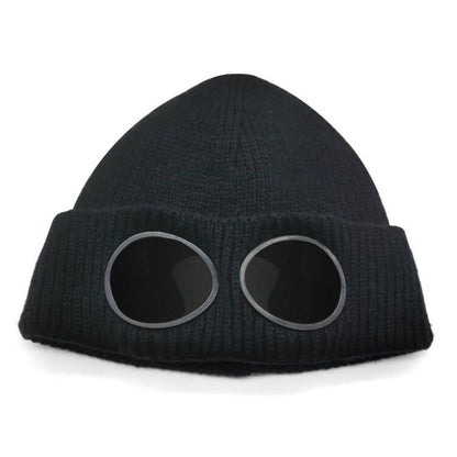 Aviator Goggles Fleece-Lined Knitted Beanie