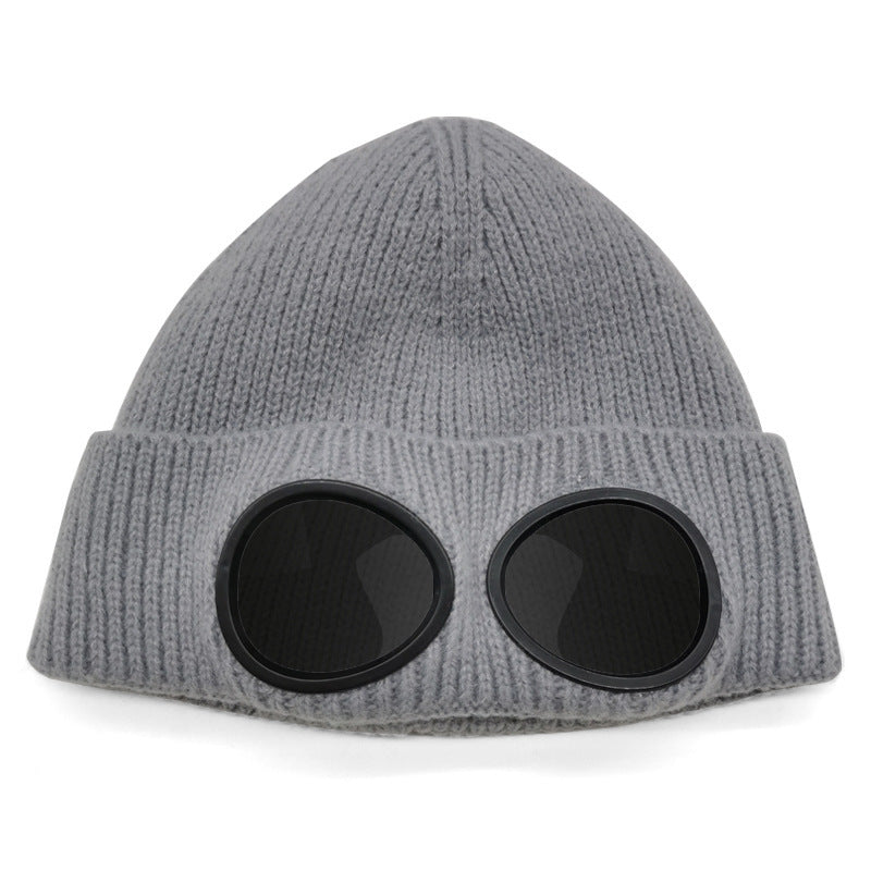 Aviator Goggles Fleece-Lined Knitted Beanie
