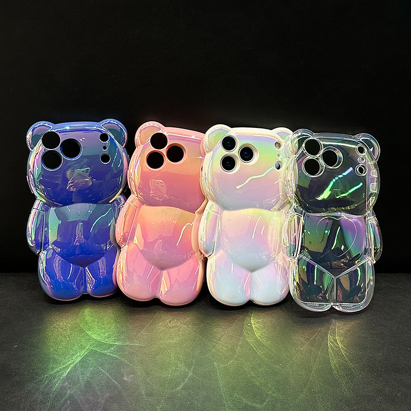 Color Plated Bear Phone Case for iPhone