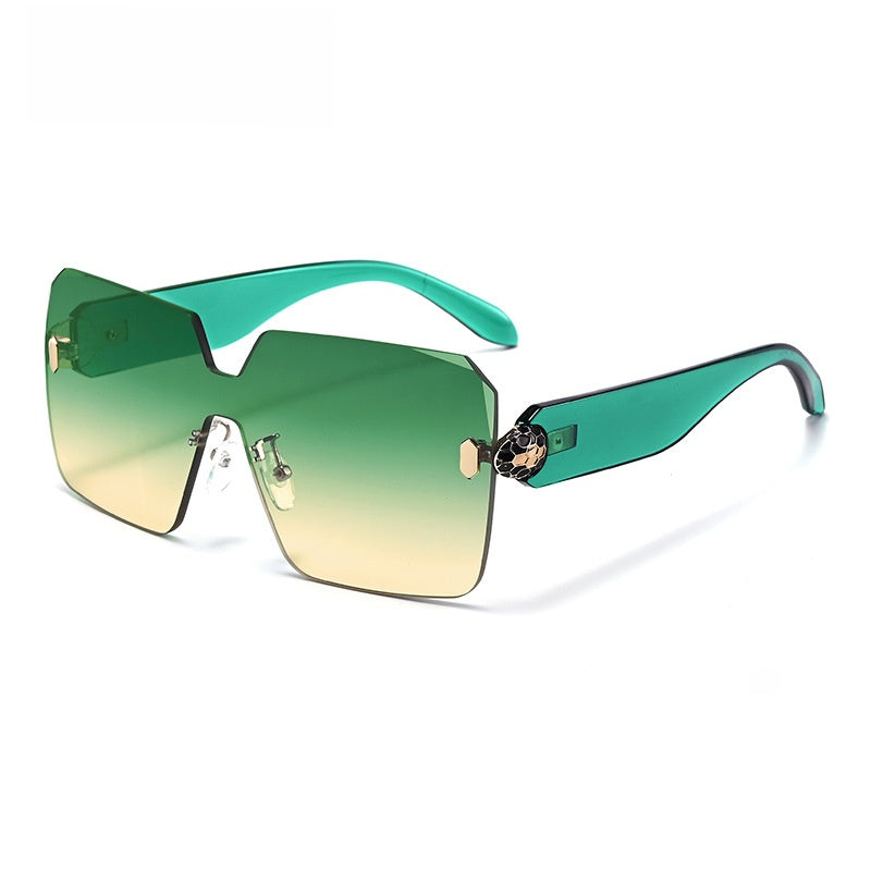 Rimless Cut Edge Snake Head Sunglasses
