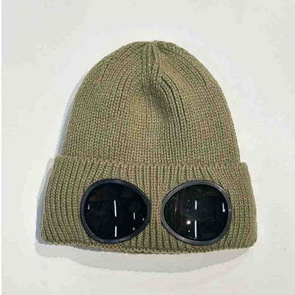 Aviator Goggles Fleece-Lined Knitted Beanie