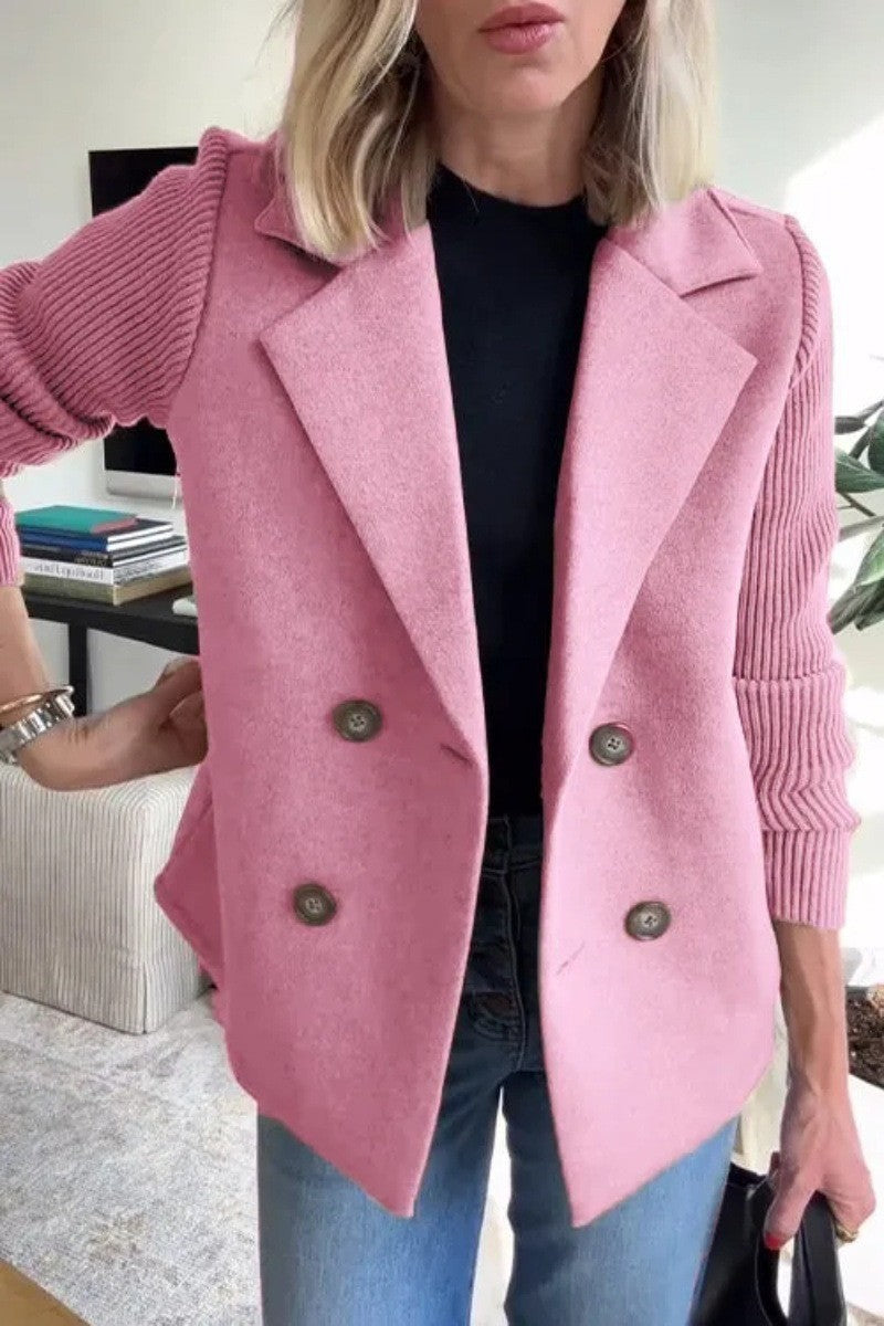 Wool Blend Splicing Jacket