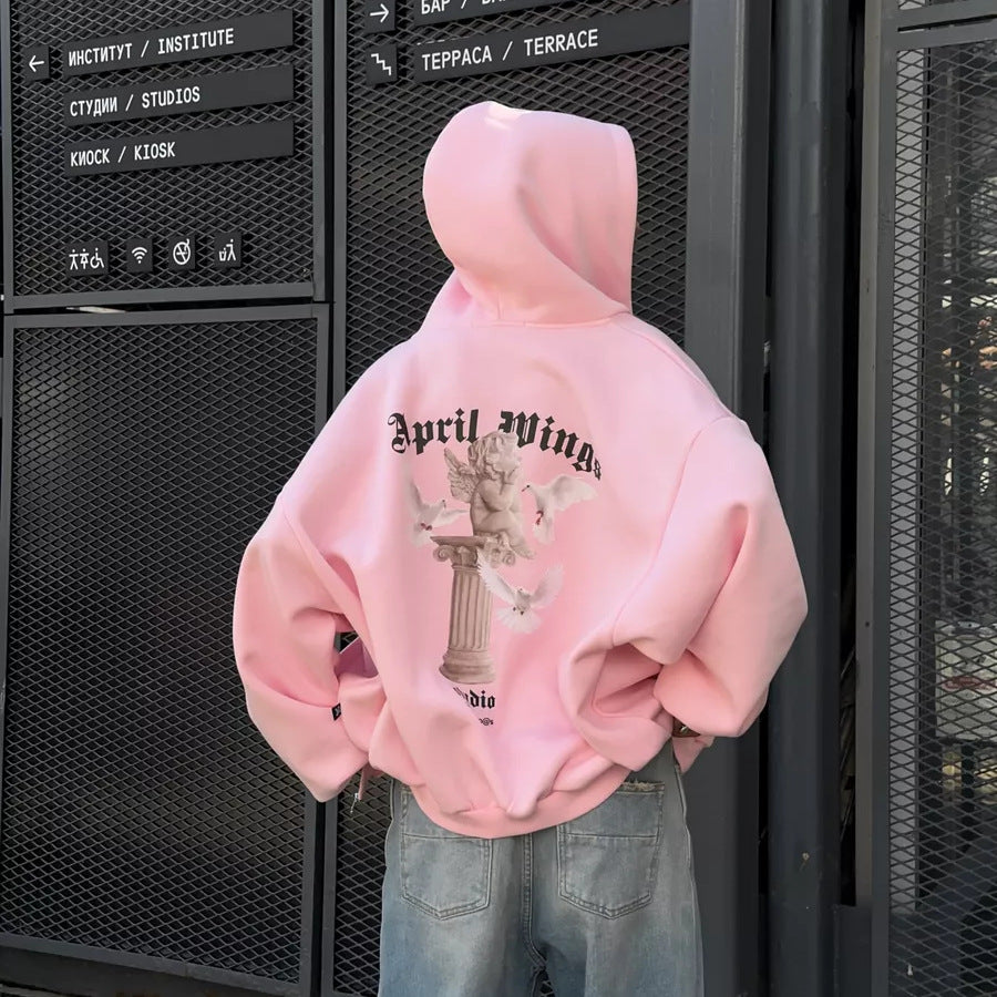 Back-printed hooded sweatshirt