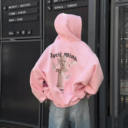 Back-printed hooded sweatshirt