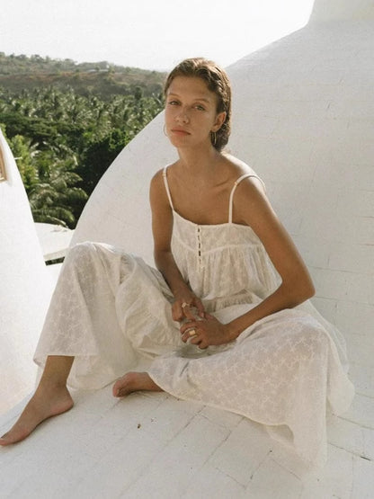 Embroidered Backless Summer Dress