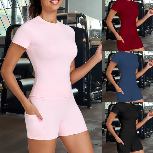 Yoga Sports Set with Pocket Shorts