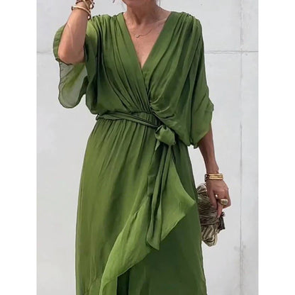 Elegant Bat Sleeve Long Dress Drip Depot