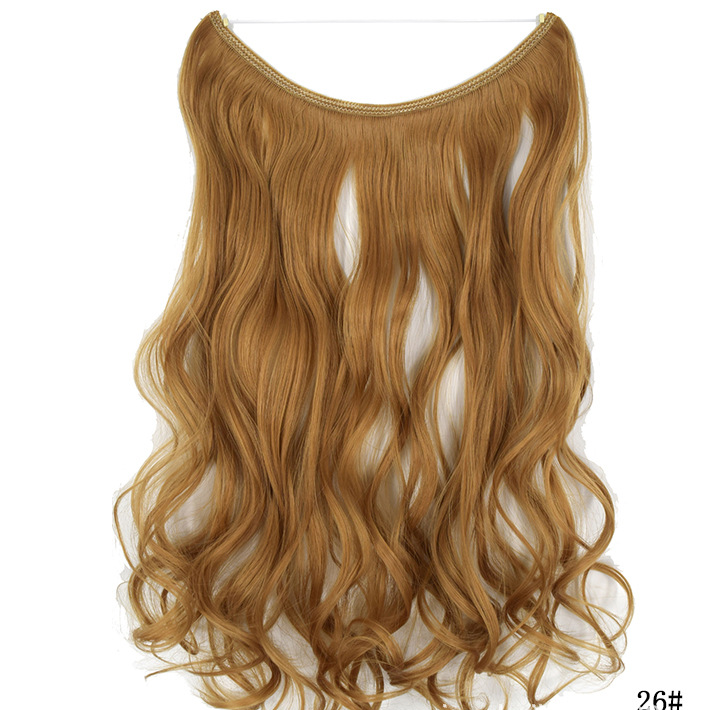Seamless Fish Line Hair Extension Curly Synthetic Wig