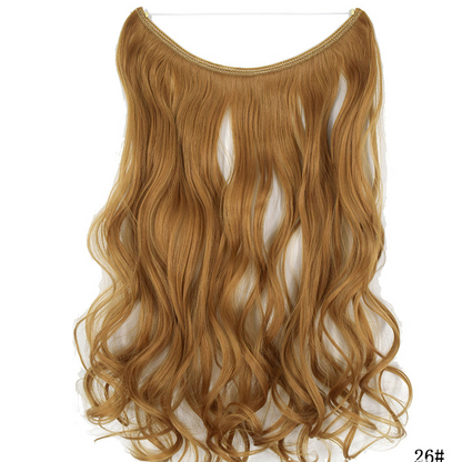 Seamless Fish Line Hair Extension Curly Synthetic Wig