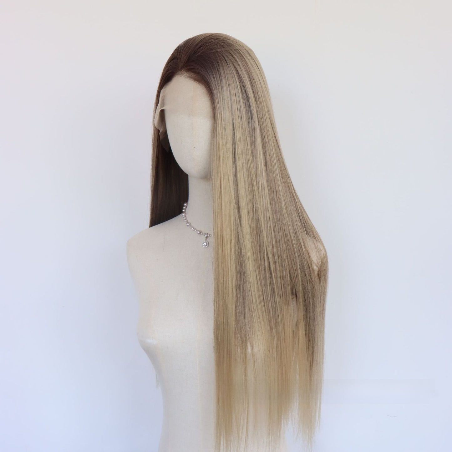 Synthetic Lace Front Wig with Heat-Resistant Fiber