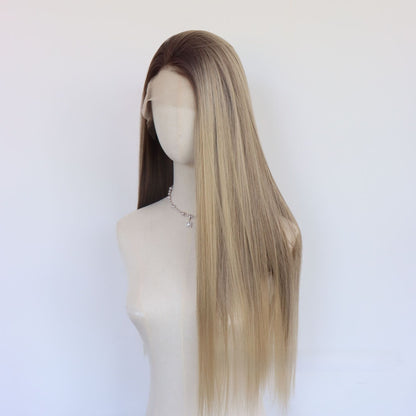 Synthetic Lace Front Wig with Heat-Resistant Fiber