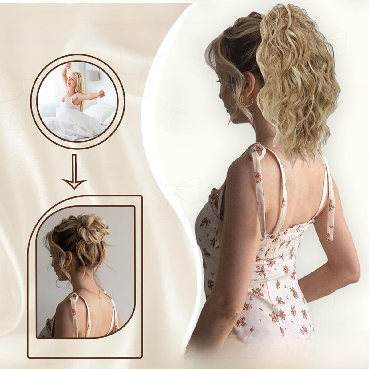 Water Wave Ponytail Hair Extension with Clip Drip Depot
