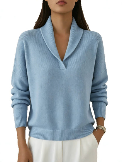 Long Sleeve Solid Color Knit Sweater