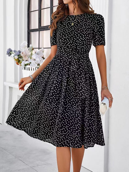 Lace-Up Printed Dress