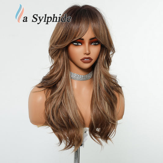 Long Curly Synthetic Hair Wig with Gradient Colors 24inch