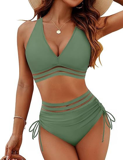 Women's High-Waisted Push-Up Bikini Set
