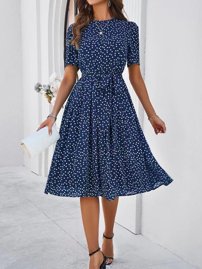 Lace-Up Printed Dress