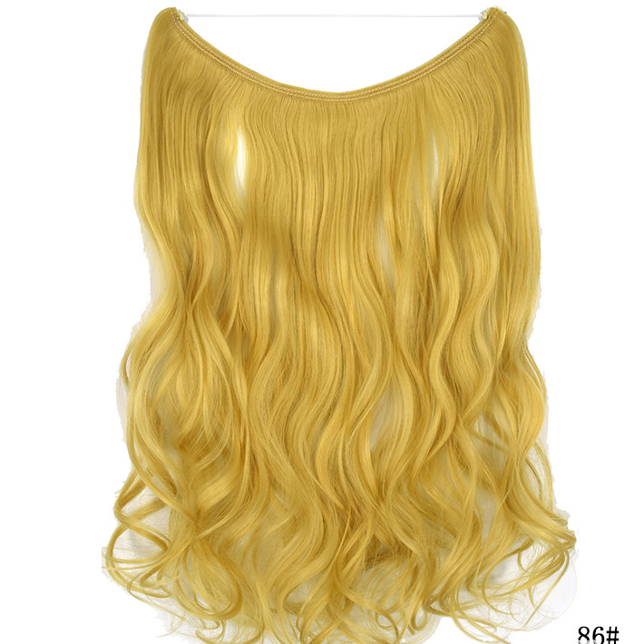 Seamless Fish Line Hair Extension Curly Synthetic Wig