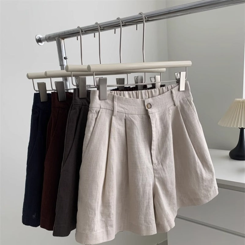 Washed Vintage Linen Cotton Shorts