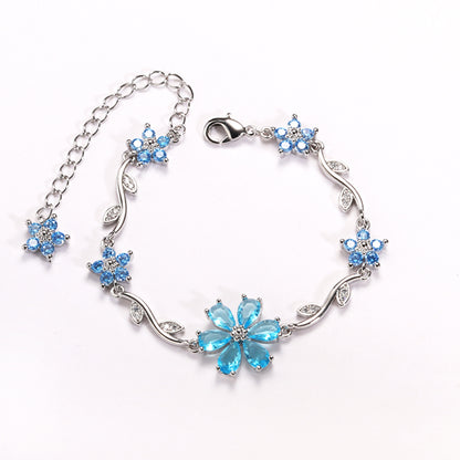 Floral Gold Plated Chain Bracelet