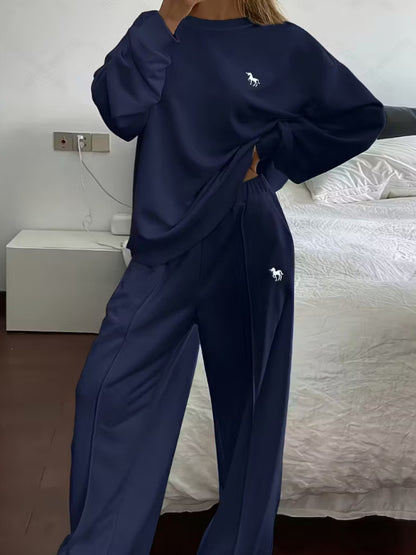Casual Sweatshirt and Sweatpants Set