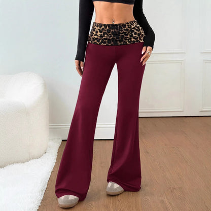 Leopard Print Flared Yoga Pants