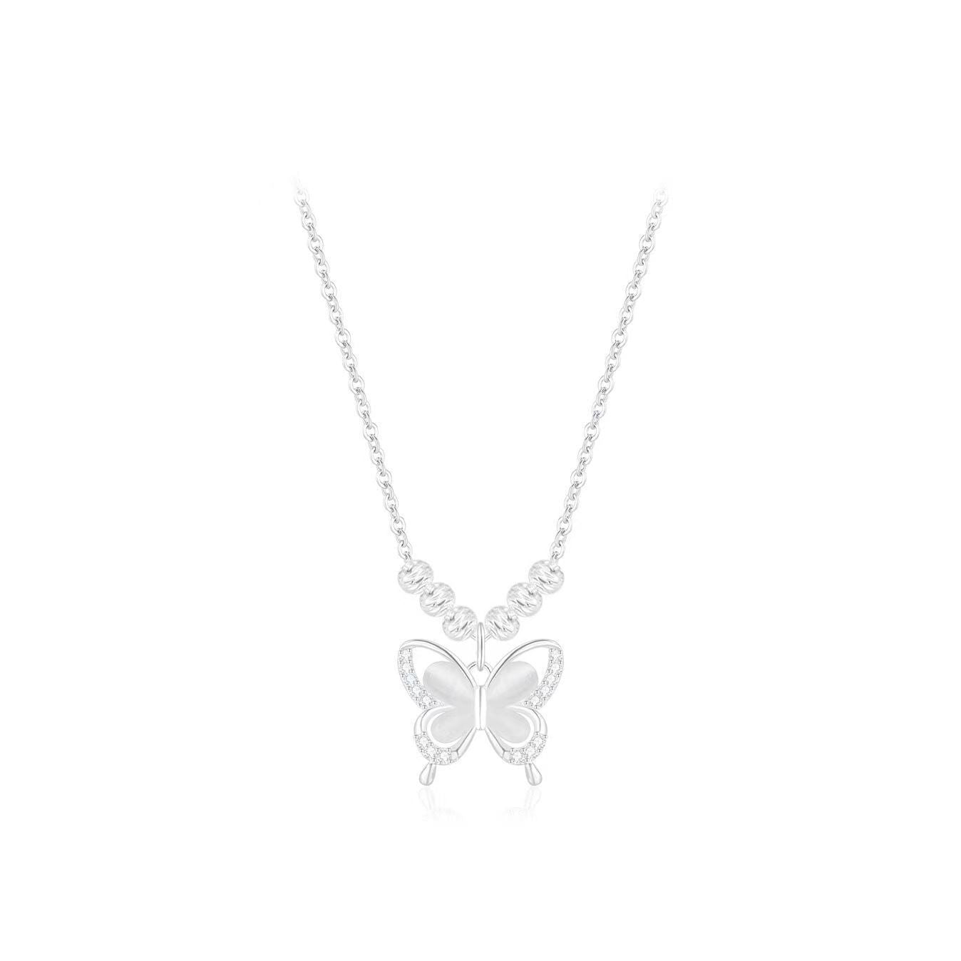 Ice Clear Butterfly Cat's Eye Adjustable Necklace Drip Depot