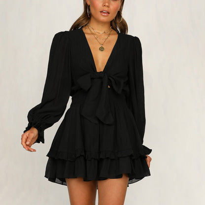 Puff-sleeve dress