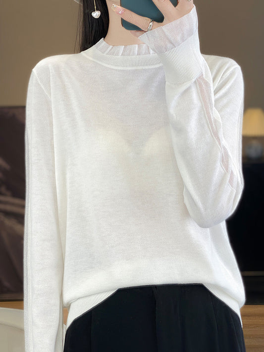 Lace Detail Knit Pullover Top