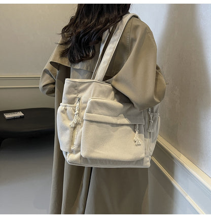 Simple corduroy tote bag