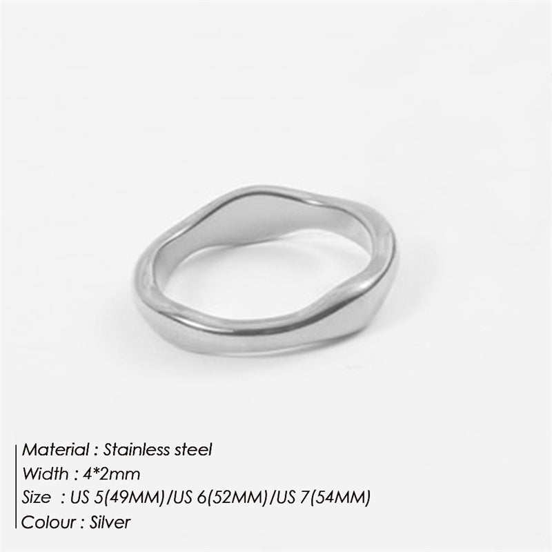Double Layer Stacked Wavy Vintage Stainless Steel Ring Drip Depot