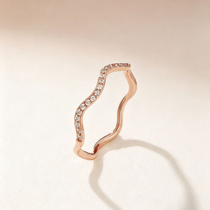 Wavy diamond-studded ring Drip Depot