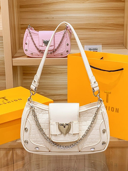 Heart Design Underarm Shoulder Bag