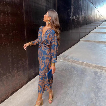 Printed A-Line Womens Dress