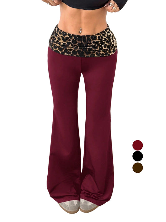 Leopard Print Flared Yoga Pants