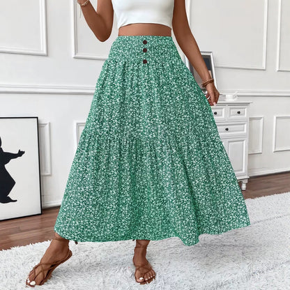Floral Patchwork A-Line Skirt