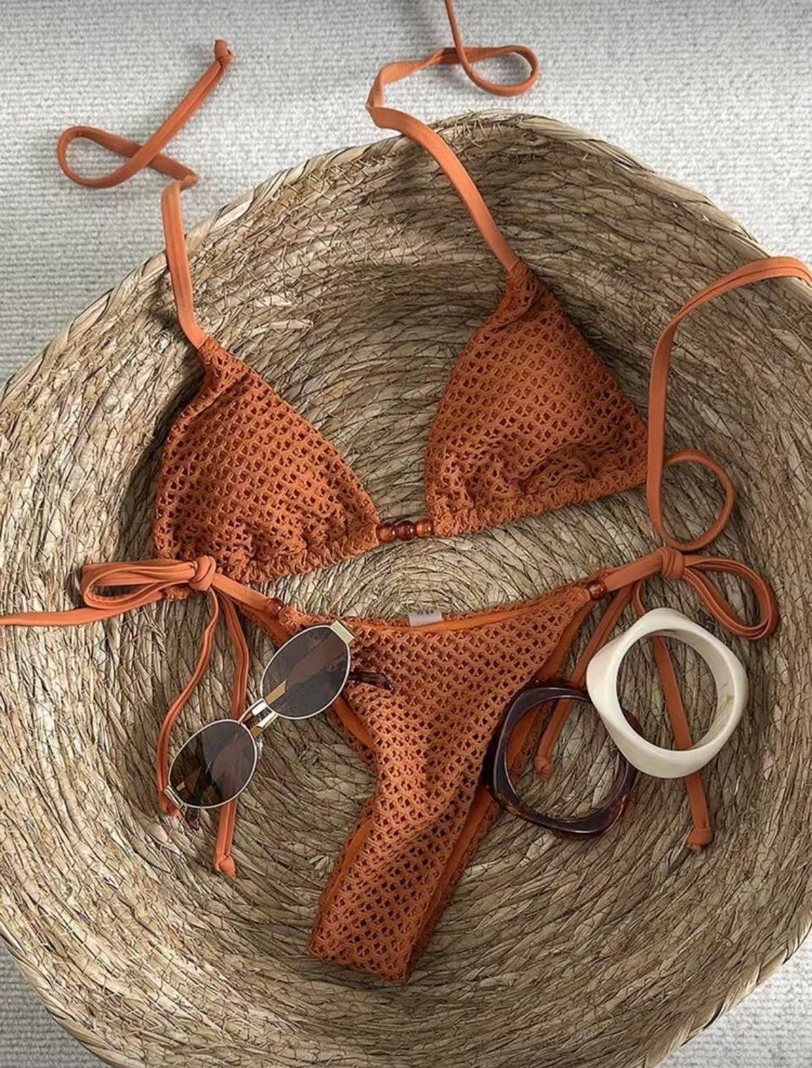 Halter Tie Bikini Two Piece Swimsuit Padded Beach Vacation Swimsuit