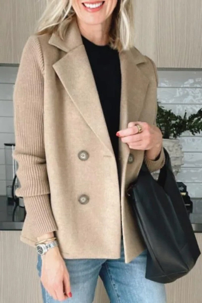 Wool Blend Splicing Jacket