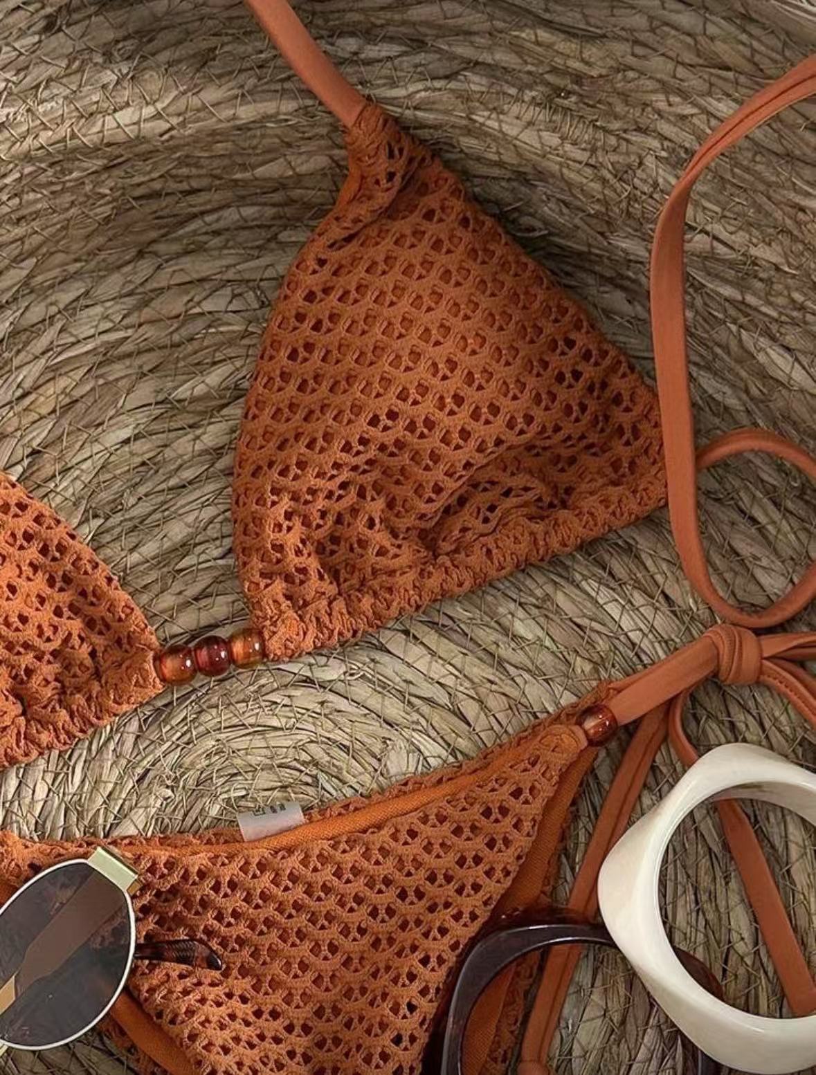 Halter Tie Bikini Two Piece Swimsuit Padded Beach Vacation Swimsuit