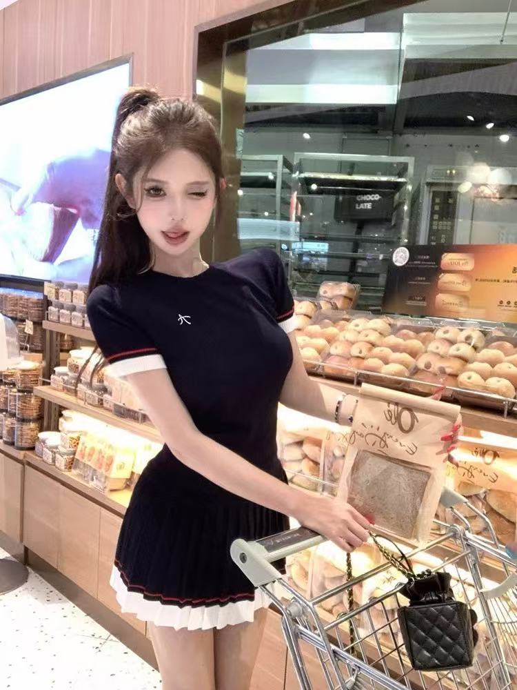 Knit Top and Skirt Set