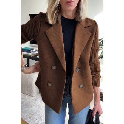 Wool Blend Splicing Jacket