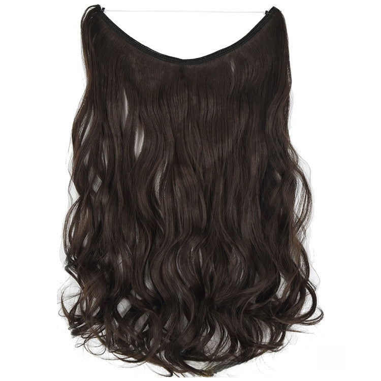 Seamless Fish Line Hair Extension Curly Synthetic Wig