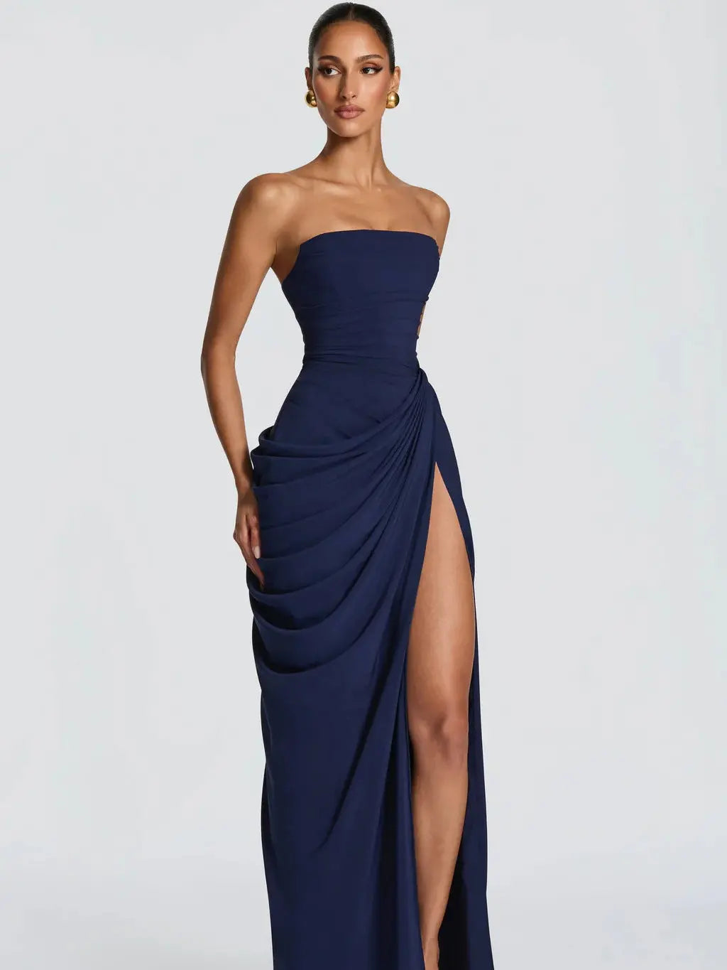 Elegant One Shoulder Evening Gown Drip Depot