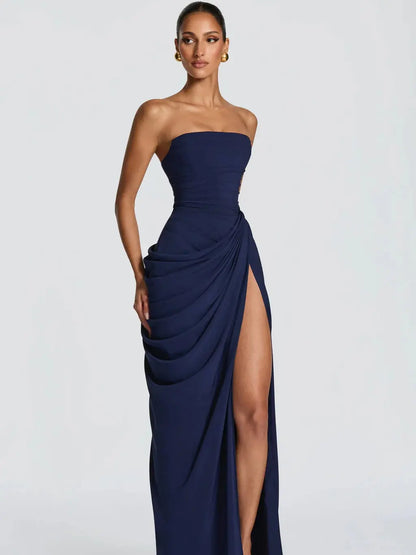 Elegant One Shoulder Evening Gown Drip Depot