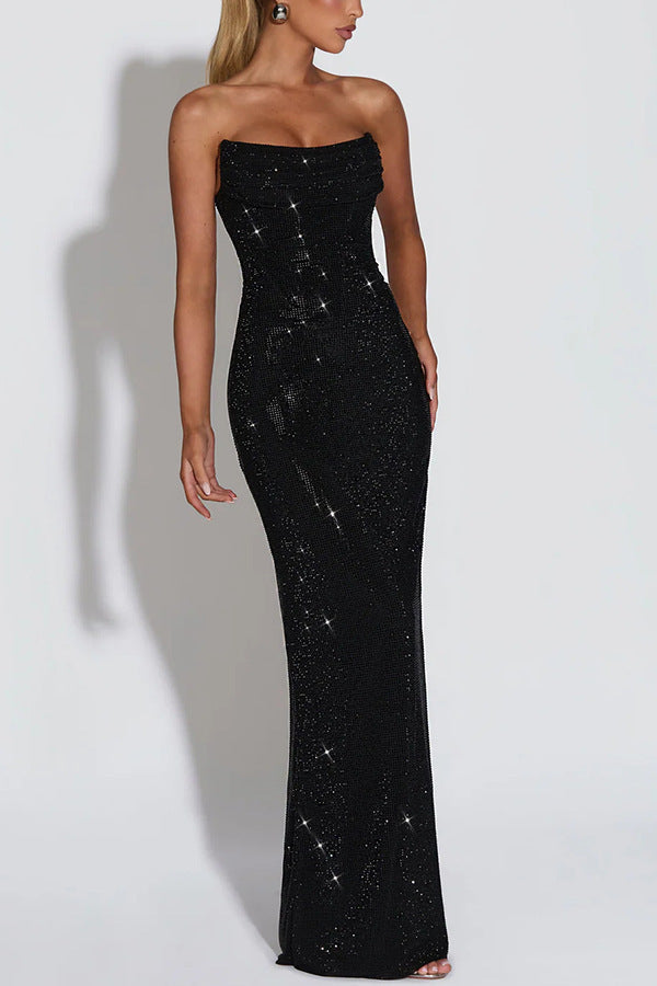 Elegant Sleeveless Sequined Evening Dress Drip Depot