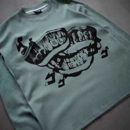 Retro Print Fashion Casual Round Neck Pullover
